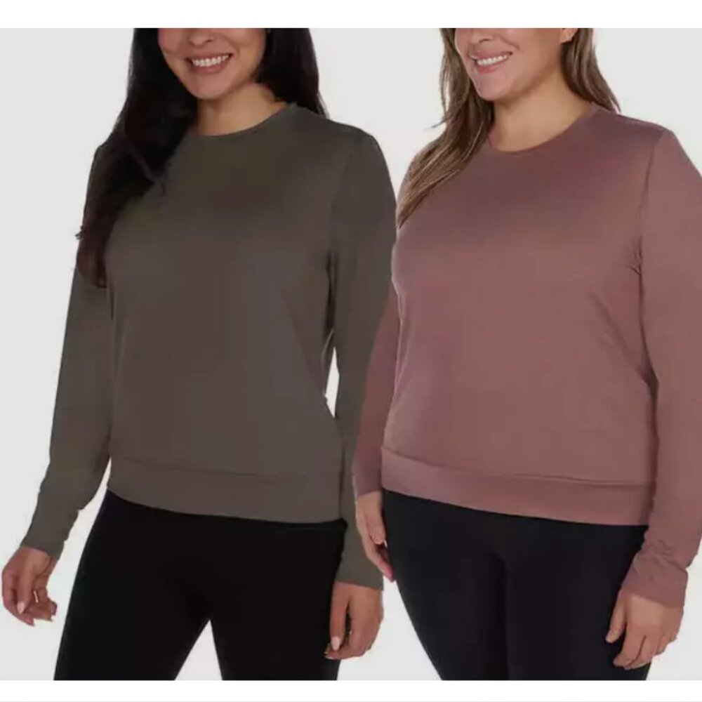Lukka Lux 2 Pack Long Sleeve Tee Muted Purple and Grey Medium